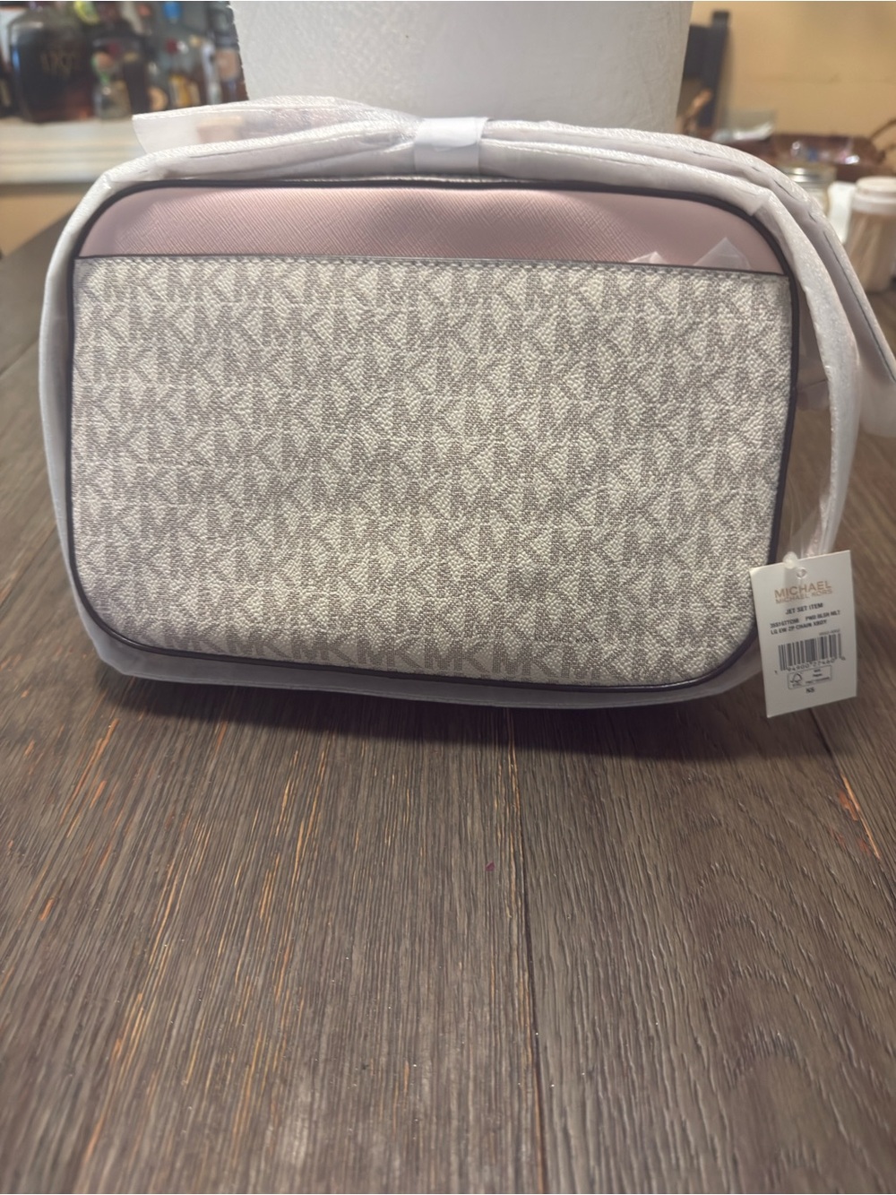 Michael Kors Pink and Signature Logo Toiletry Bag